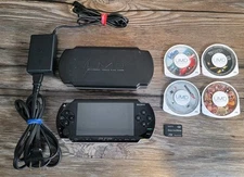 RARE SONY PSP - 1005 Portable Gaming Console Lot OEM W/ Charger And Games TESTED