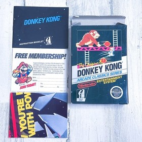 Donkey Kong BOX ONLY No Hangtab Black Box VGC (Nintendo NES, 1986) VERY RARE!
