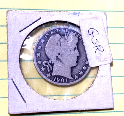 1901 Barber Silver Half Dollar VG Uncertified RU