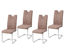 Schwingstuhl KellyC Braun 1/2/4er Set Freischwinger Esszimmerstuhl HTI-Living