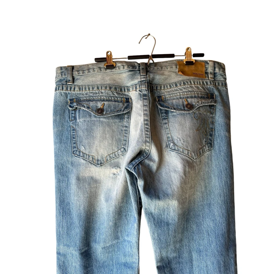 MEK DENIM USA Men’s Dusk Straight Distressed Denim Jeans - Flap Pockets - 42X34 - Image 4 of 4