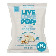 White Cheddar Flavored Gourmet Popcorn, 1.0 Oz Pack of 12 , Healthy Snack, G...