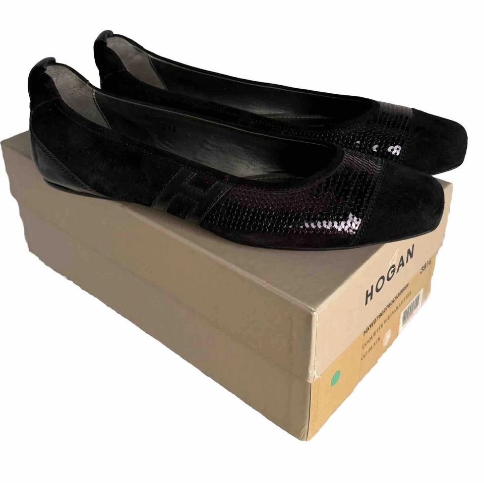 Lentejuelas planas negras y gamuza Iconic Chic Hogan para mujer Foto 3 de 4