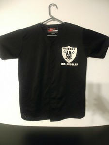 raiders button up jersey