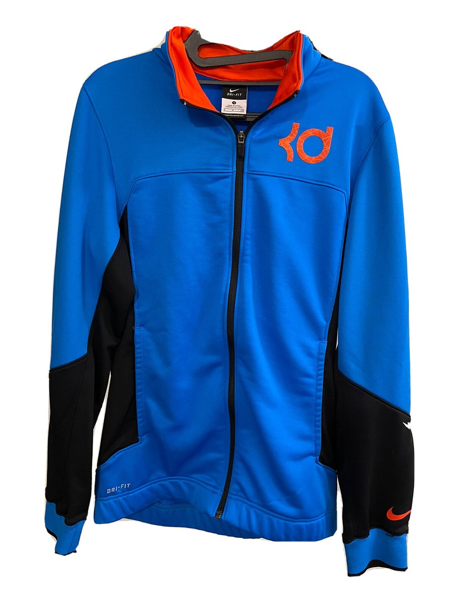 Nike Kevin Durant Jacket Dri-fit Blue Orange Full Zip Basket Size