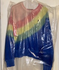 Polo Ralph Lauren Unisex Fleece Tie Dye Pony Logo Multicolor Sweatshirt Size Sm