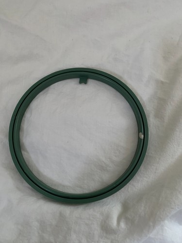 Aro punto de cruz bordado 6 pulgadas plástico verde vintage redondo sin marca