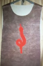 MEDIEVAL RENAISSANCE TABARD FLOCK/SUEDE ASH BROWN COSTUME-SERPENT-OSFM