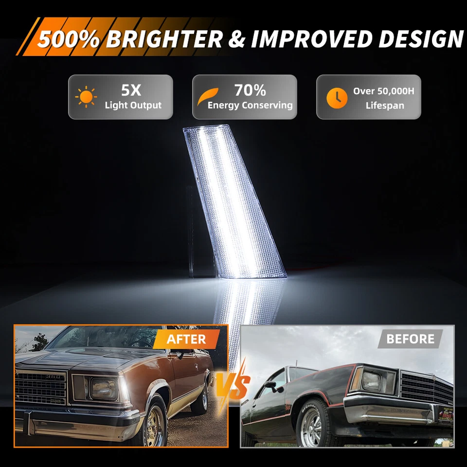 2X Luces LED Delanteras Laterales Blancas Transparentes Para 78-79 Malibu El Camino Caballero Foto 2 de 4