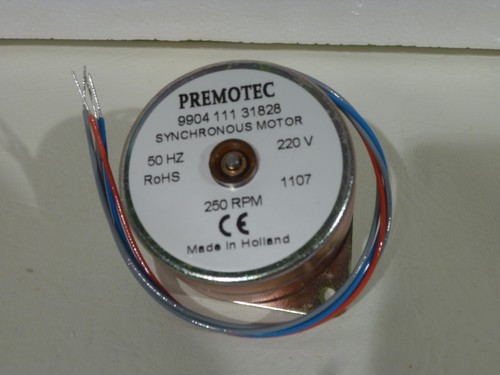 "Premotec" Allied Motion Turntable Motor 9904 111 31828 250RPM 220V@50Hz - Afbeelding 1 van 3