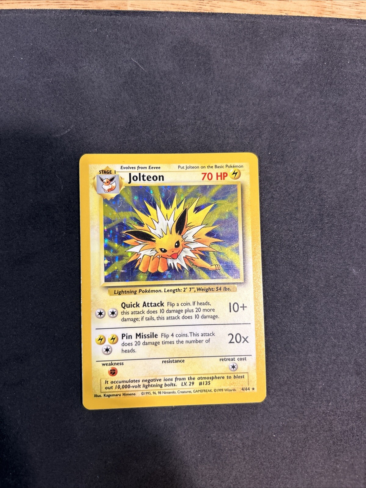Pokemon Card - Jolteon Jungle 4/64 Holo Rare No Symbol ERROR Misprint NM