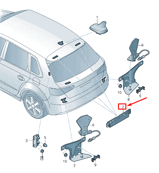 NOUVEL AMPLIFICATEUR D'ANTENNE AUDI RS3 INFÉRIEUR GAUCHE 8V4035225F ORIGINAL