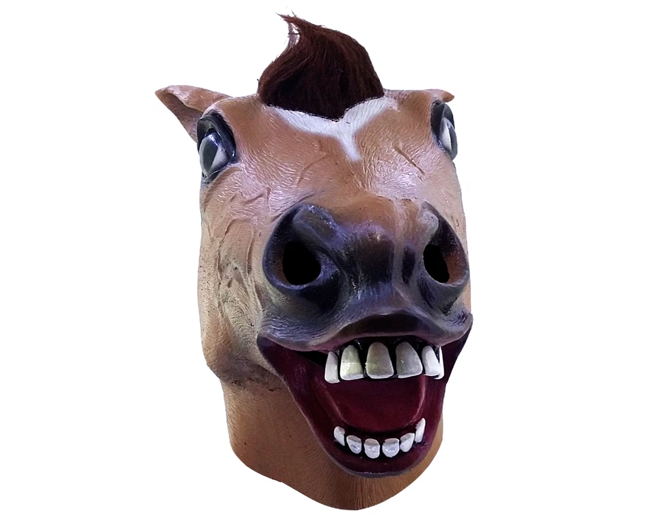 Ghoulish Productions Коричневая Лошадь Латексная Маска для Лица Ужасы Хэллоуин Косплей - Изображение 3 из 4