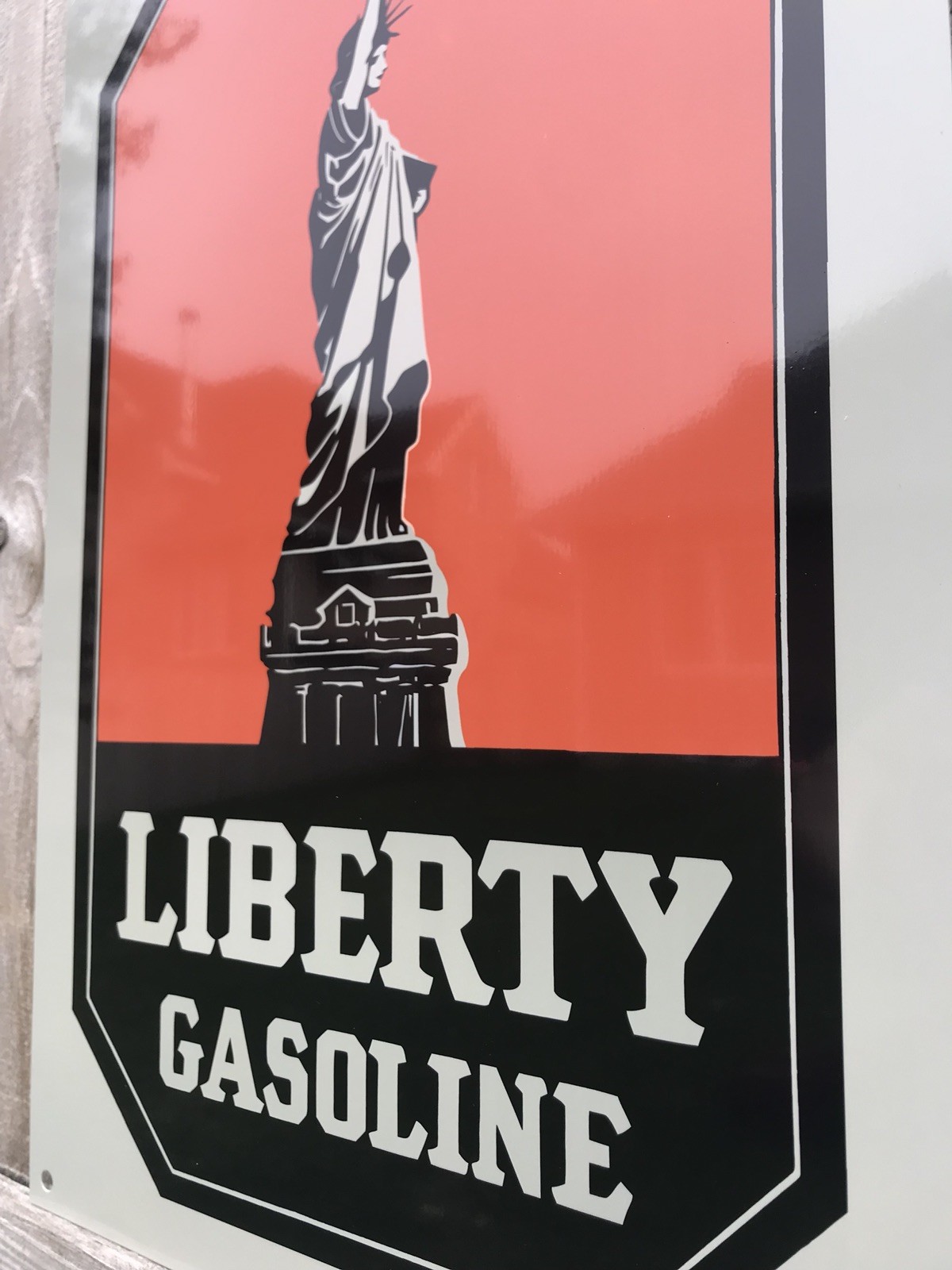 Rare Liberty Gasoline reproduction sign oil gas garage