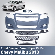 Front Bumper Cover Assembly Grille Kit Fit For 2013 Chevy Malibu w/o Fog Lights