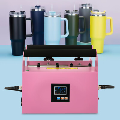 500W Car Cup Mug Press Heat Machine Tumbler Heat Press Machine Pink NEW