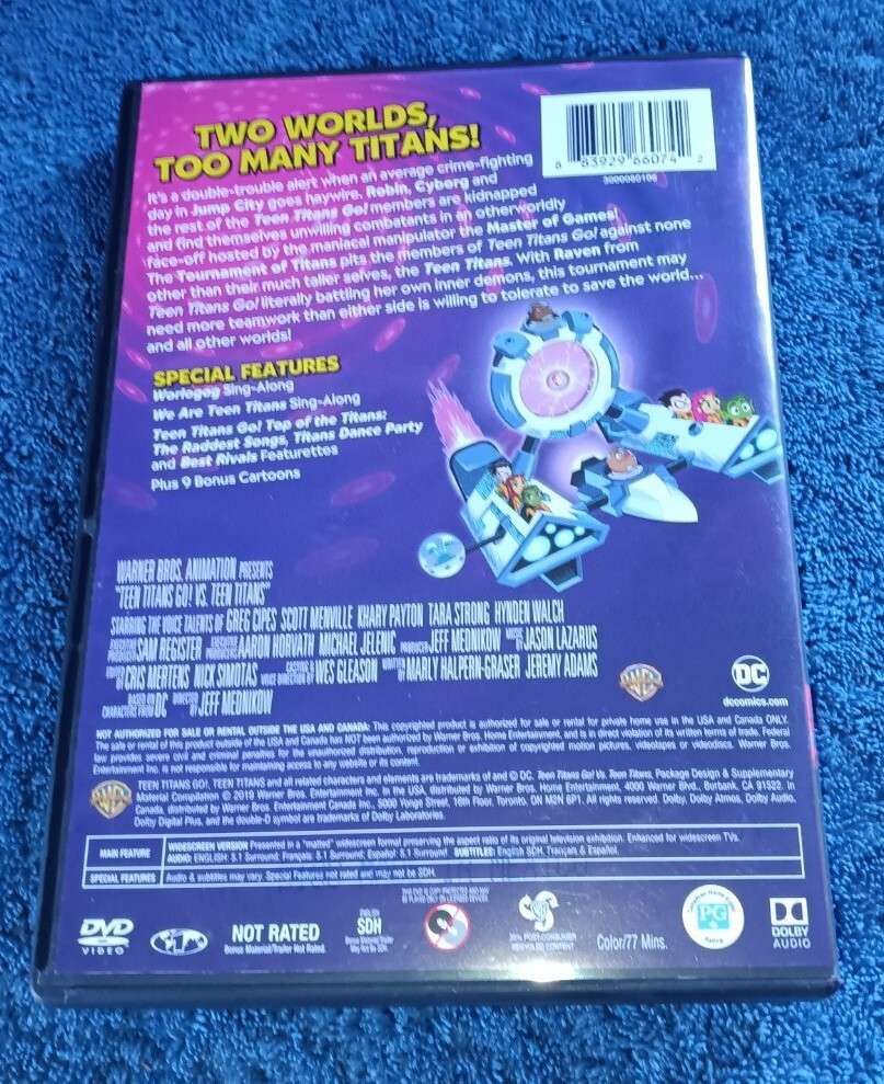 Teen Titans Go! Vs. Teen Titans DVD DC Widescreen Jeff Mednikow