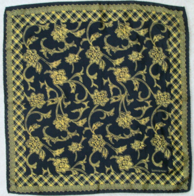 Foulard Carré En Soie 100% Vintage - Marron - 52x52 Cm - Tour De Cou, Accessoire D'automne/hiver