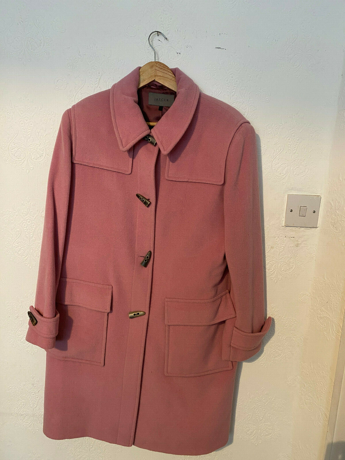 Jaeger wool pink duffle coat. Used 