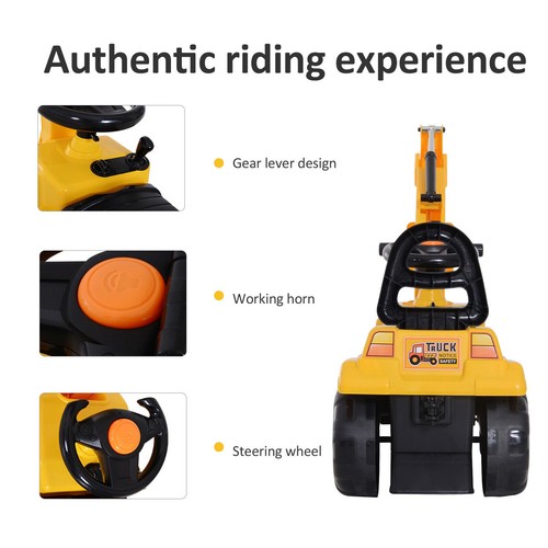 Ride On Car Toy Excavator Digger Pulling Cart Pretend Play Construction Truck - Picture 12 of 20