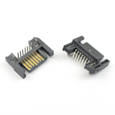 10Pcs Sata Type A 7 Pin 7P Right Angle DIP Male Socket Connector For Hard Drive