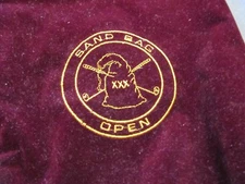 VELOUR SHOE BAG-EMBROIDERED SAND BAG OPEN  NEVER USED