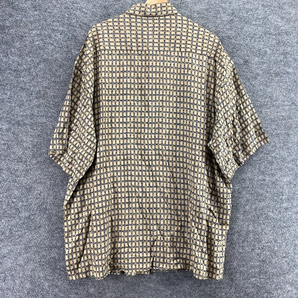 Camisa Pierre Cardin Hombre 2XL Beige Geométrica Cuello Abotonado Manga Corta Foto 2 de 4