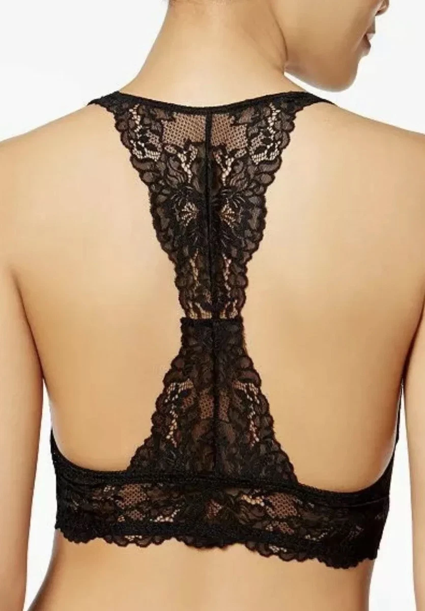 Maidenform Lace T-Back Bralette DM1126 Size Medium Black NWT Retail $32