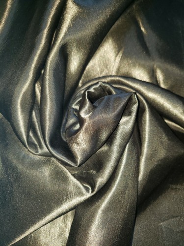 Vintage Olive Green Satin Polyester Fabric 1-piece 58" W x 3 yards L New - Picture 2 of 7