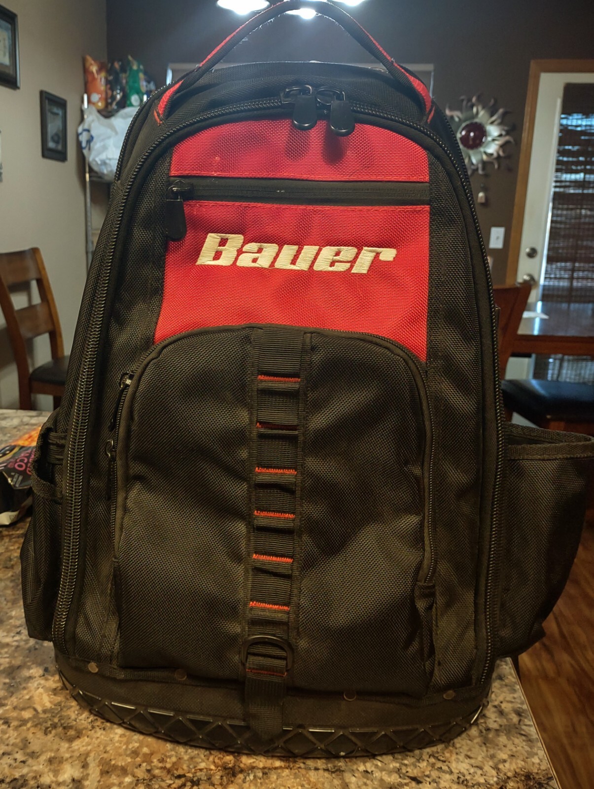 Heavy Duty Jobsite Backpack BAUER Water Resistant 23 Pocket Padded Tool Bag eBay