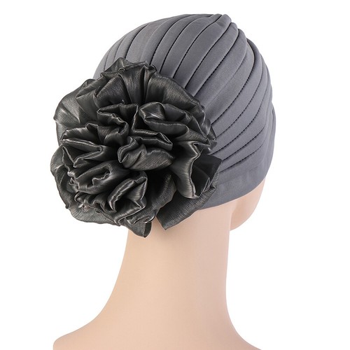 Dehnbare Turbanmütze für Damen große Blume Chemomütze gegen die ~ - Bild 28 von 56