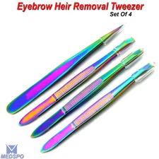 Eyebrow Tweezers Professional Hair Beauty Slanted Stainless Steel Tweezers Set