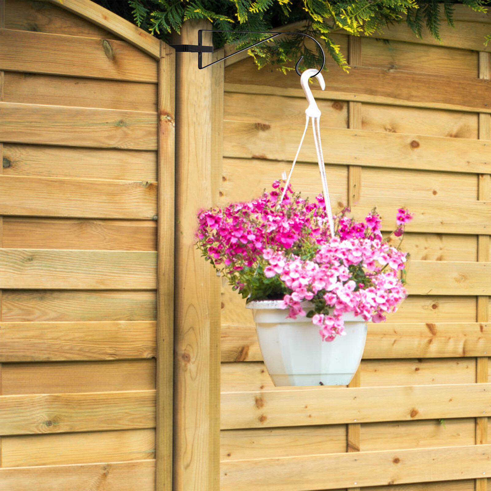 112PCS Heavy Duty Hanging Basket Brackets for Concrete Fence Posts