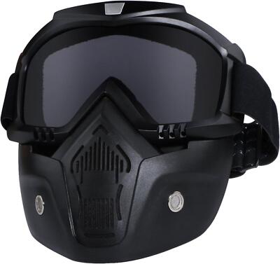 Motorcycle Helmet Riding Goggles Glasses With Removable Face Mask,Detachable
