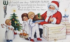 Christmas Santa Claus PostCard Circa 1910s Made in USA Merry Christmas Card #109