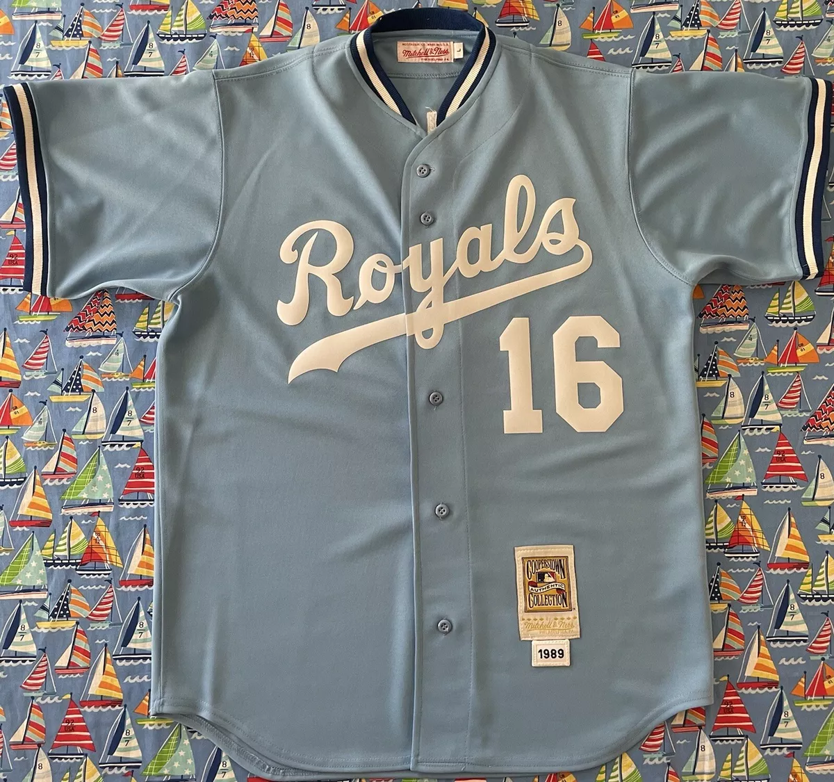 Custom Vintage Mitchell & Ness 1989 MLB Kansas City Royals Bo Jackson Jersey