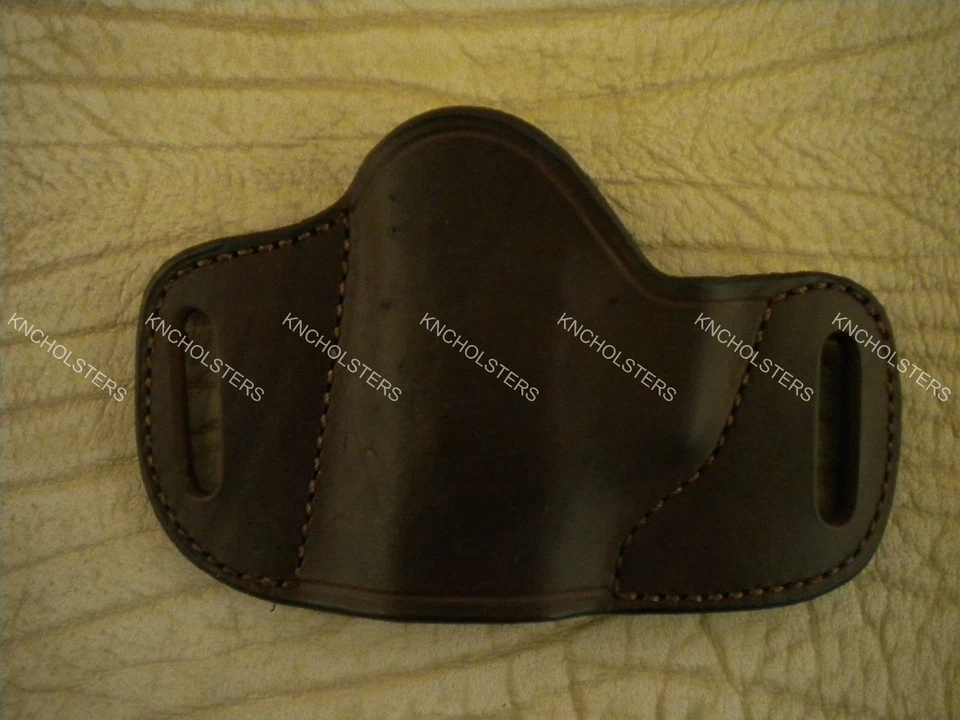 Se adapta a Glock, S&W, Taurus... Funda de cuero con dibujo cruzado deslizable para cinturón L/H marrón EE. UU. Foto 3 de 4