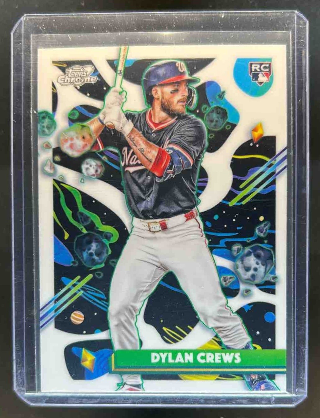 2025 Topps Cosmic Chrome Dylan Crews RC White Hole Refractor #194 Nationals