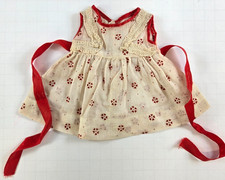 Vintage Doll Dress Red & White Small French German Antique Bisque Doll