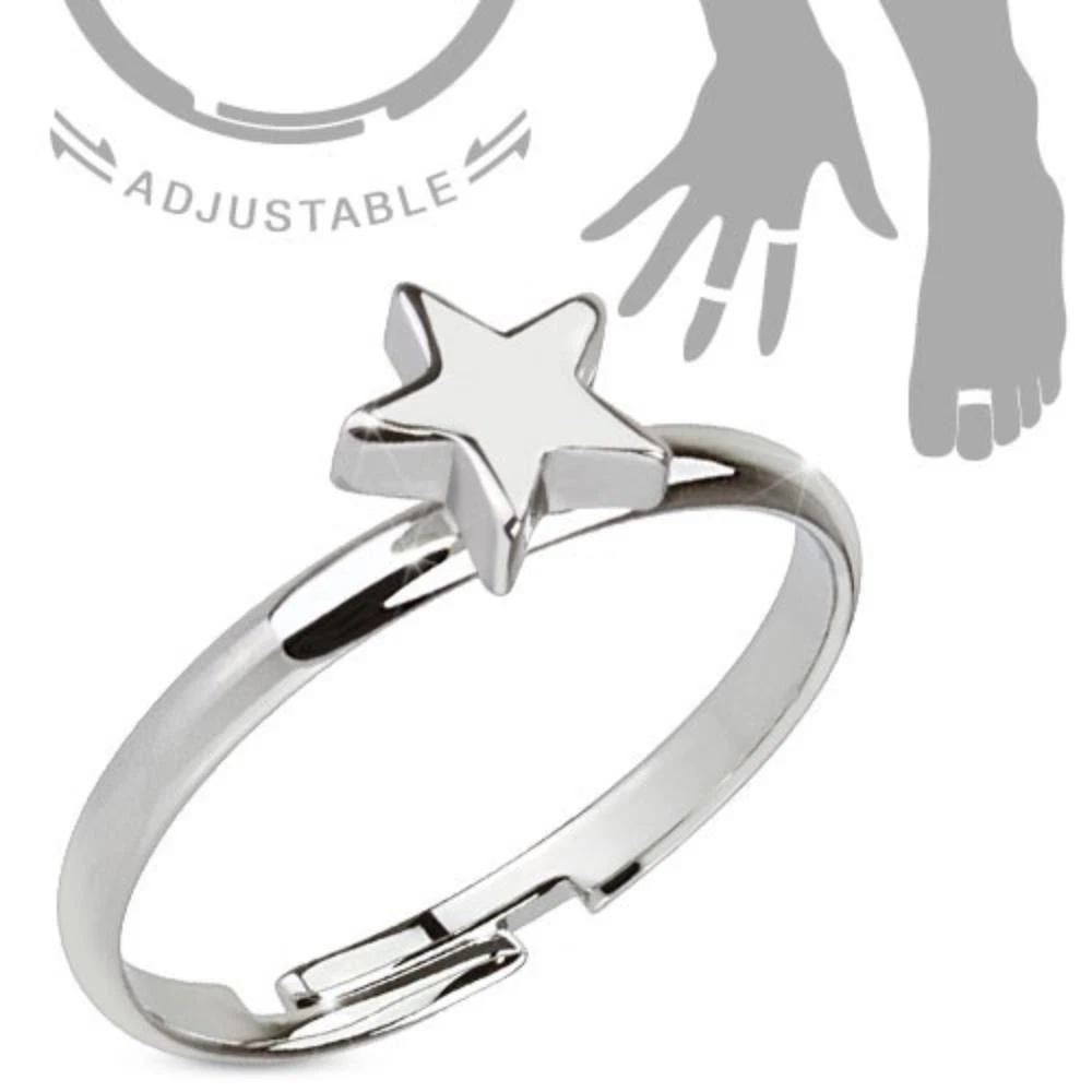 Hübscher Stern Zehenring. Verstellbar. Auch als Ring tragbar. Geschenk Freundin