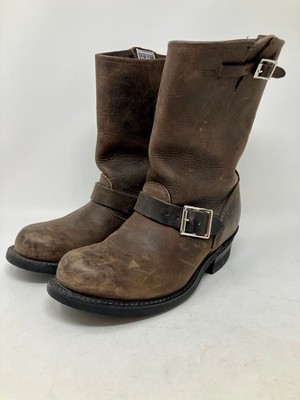 Frye Women's Sz 7M Engineer Harness Boots Brown distressed