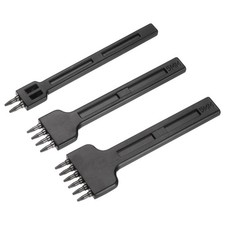 3Pcs 5mm 2/4/6 Prong Leather Hole Stitching Punch Tool for Hand Sewing, Black