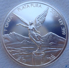 1 oz.  Modern 2025 LIBERTAD OF MEXICO coin tribute BU round .999 silver