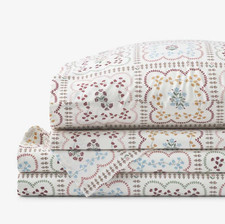 Rifle Paper Co. Lottie Classic Cool Cotton Percale Bed Sheet Set - Ivory, King