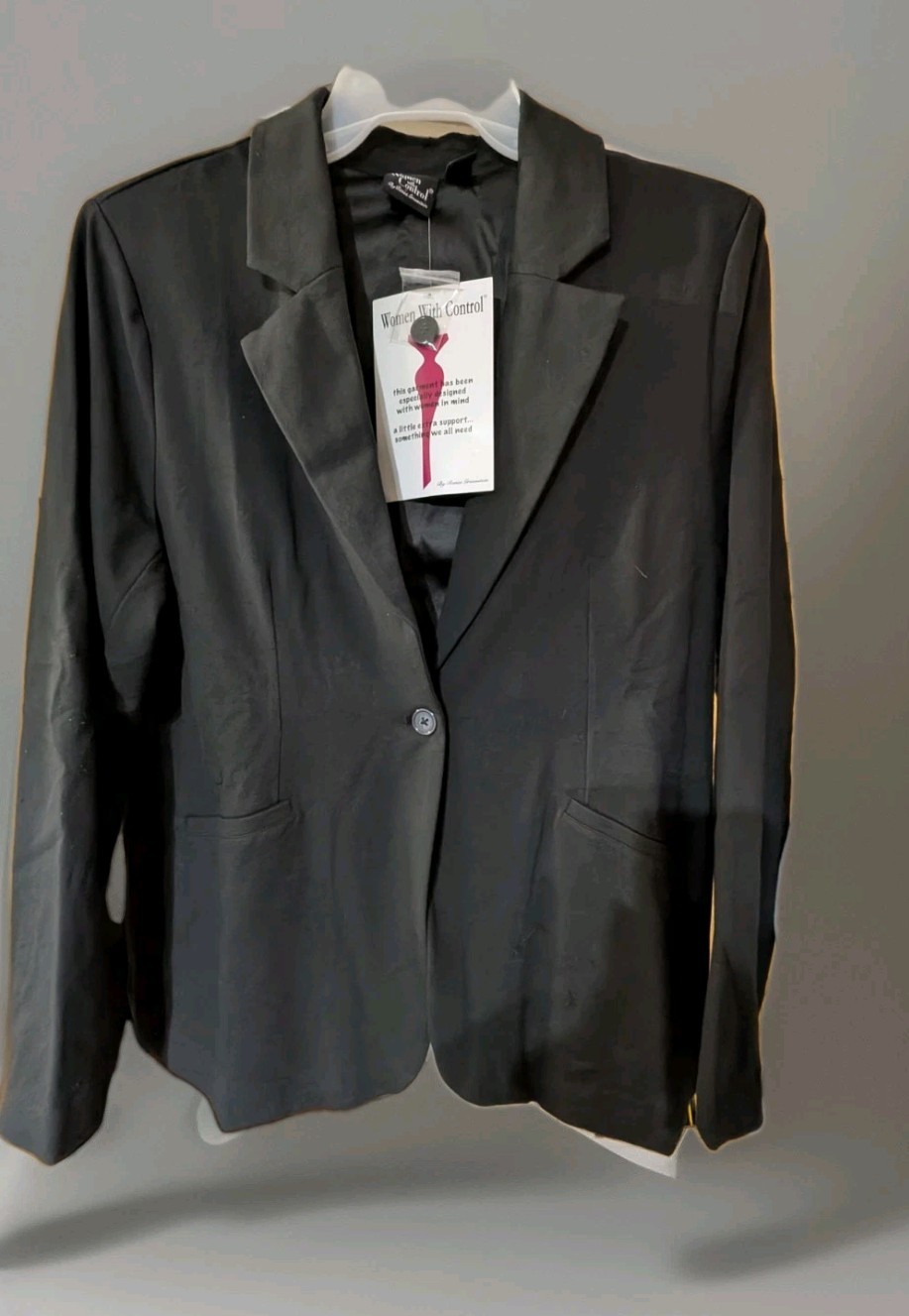 Women With Control Renee Greenstein Blazer XL Black Slimming NWT Jersey Knit