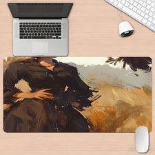 40 90cm 1pc Large Ergonomic Mouse Pad with Woman  Birds Design - Non-Slip, Wate