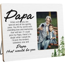 YYLYMX Papa Gifts for Grandpa Picture Frame from Grandson Granddaughter, 4x6 ...