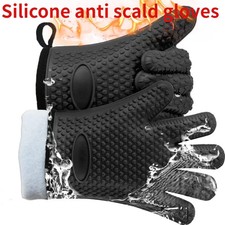 1Pcs Oven Mitts Bake Silicone Gloves Anti-scald Microwave Oven Baking Gloves BBQ