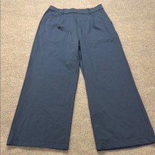 HALARA Petite Black Pleated Wide Leg Ponte Work Pants MP Pull On Pockets