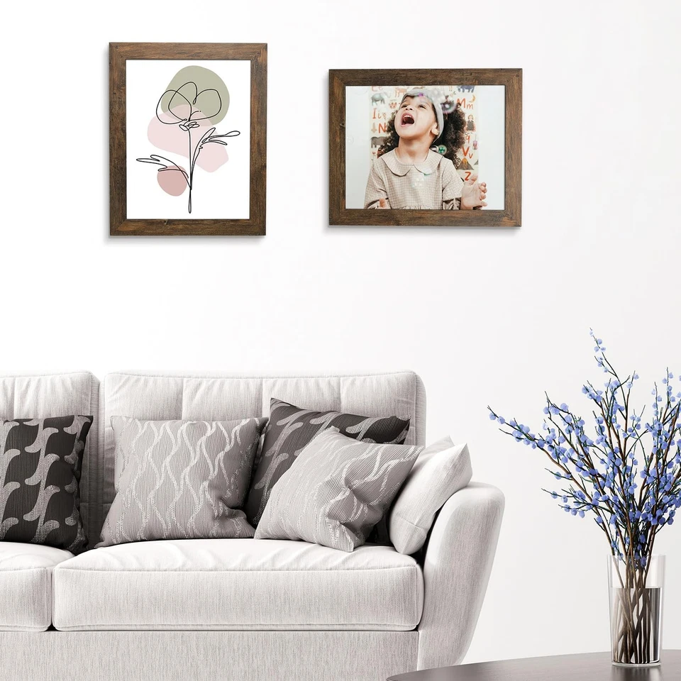 Golden State Art, marco de fotos 11x14 - moldeado ancho - estilo grano de madera - parte posterior H Foto 4 de 4